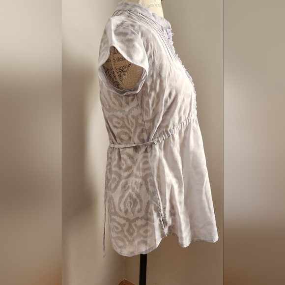 CALVIN KLEIN light blue belted blouse with ruffle in size S - Picture 2 of 6